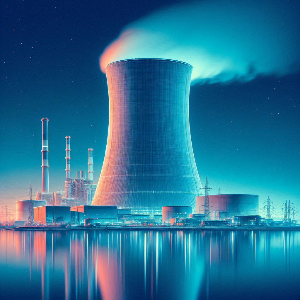 Kernenergie blauw sfeerbeeld