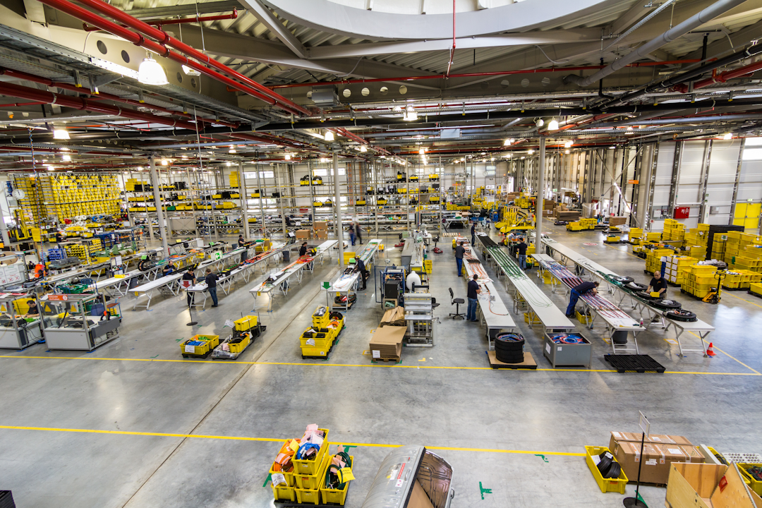 De imposante readychain afdeling in vogelvlucht.