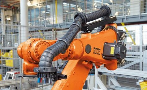 kabelgeleiding op kuka robot
