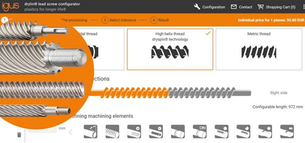 draadspindel configurator van igus